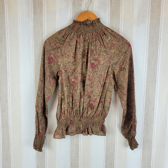 Ralph Lauren Jeans Co 100% Cotton Peasant Blouse Top Size‎ Extra Small - Picture 9 of 9